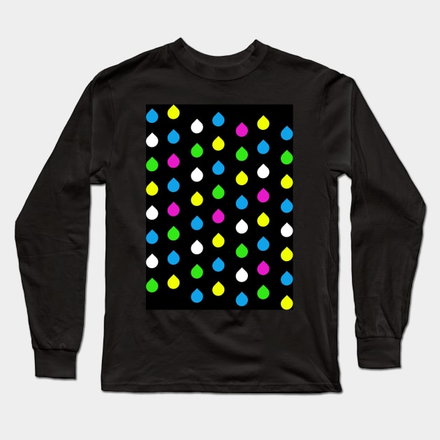 Multicolor Rain Long Sleeve T-Shirt by yayor